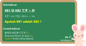 Bentuk Tanya: KB1 wa KB2 desu ka