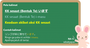 KK sesaat / berlanjut (Bentuk Te) + i-masu 「います」