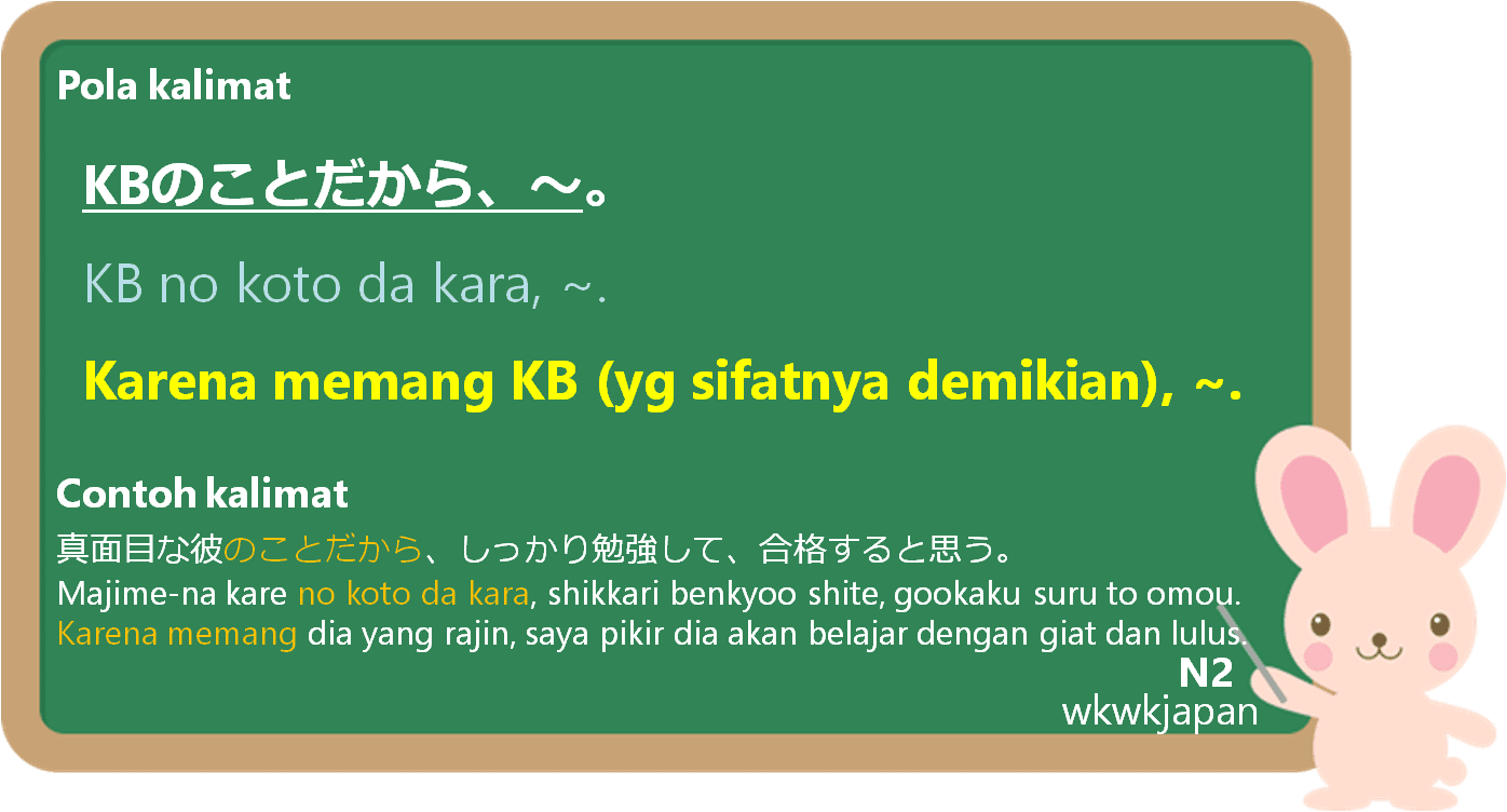 のことだから (no koto dakara) dalam Bahasa Jepang | Belajar Bahasa Jepang ...