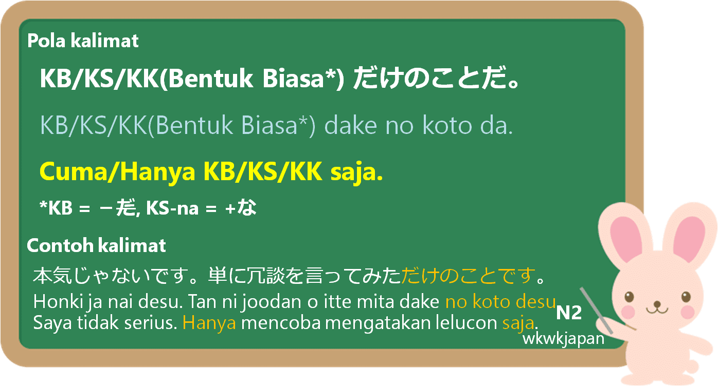だけのことだ (dake no koto da) dalam Bahasa Jepang | Belajar Bahasa Jepang ...