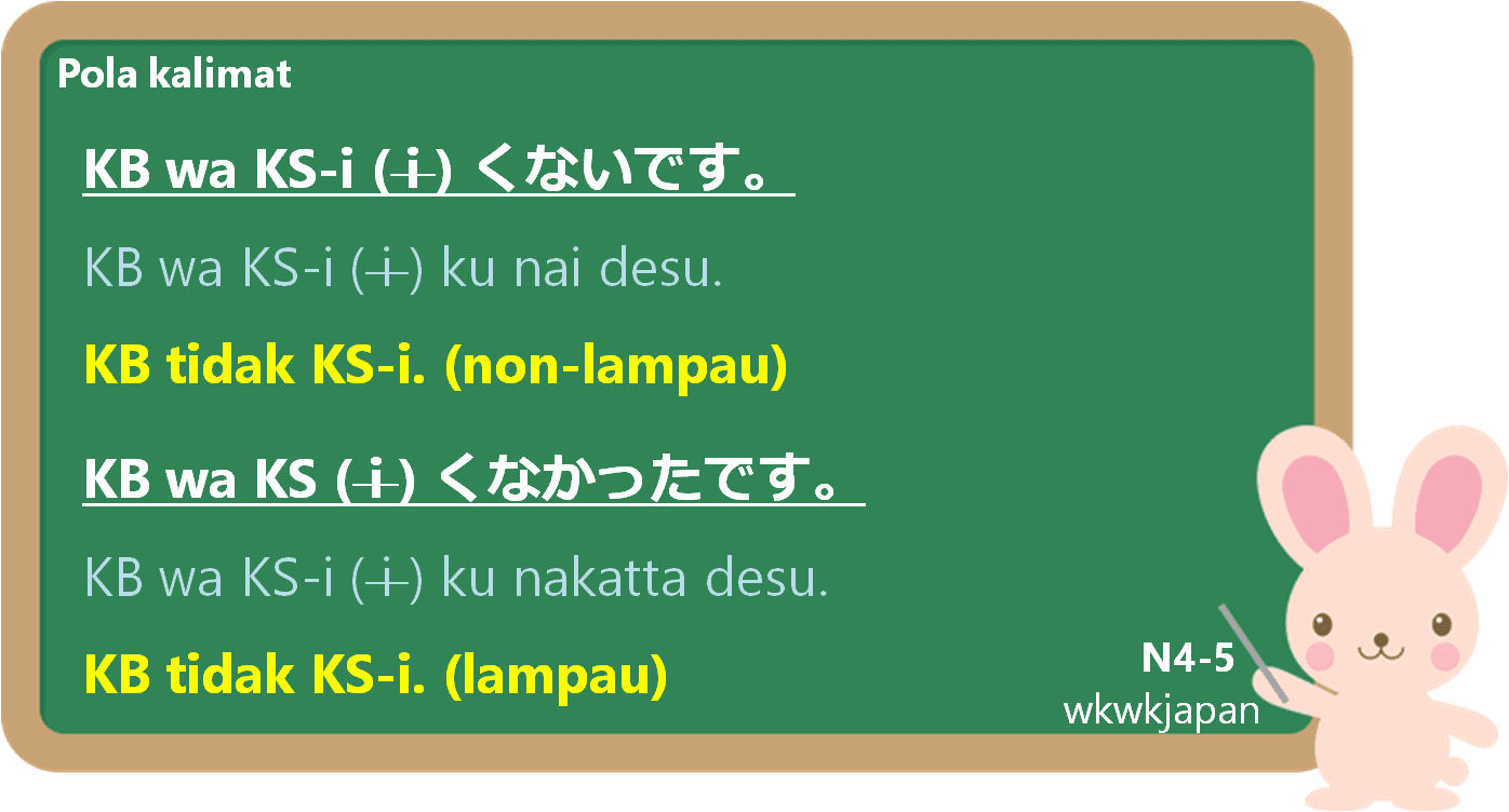 くないです (ku nai desu) dan じゃないです (ja nai desu) dalam Kalimat Kata Sifat ...
